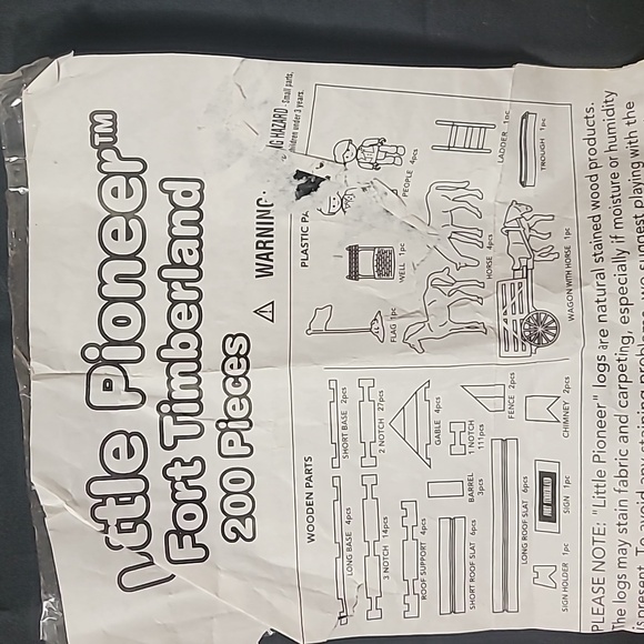 LITTLE PIONEER Wooden Log Playset Fort TImberland Wood Building Logs - Picture 2 of 8